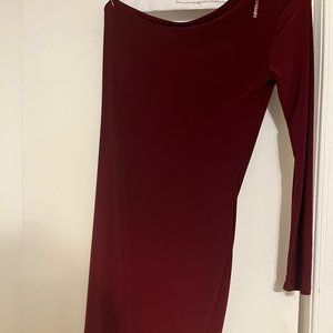 Red ruched dress